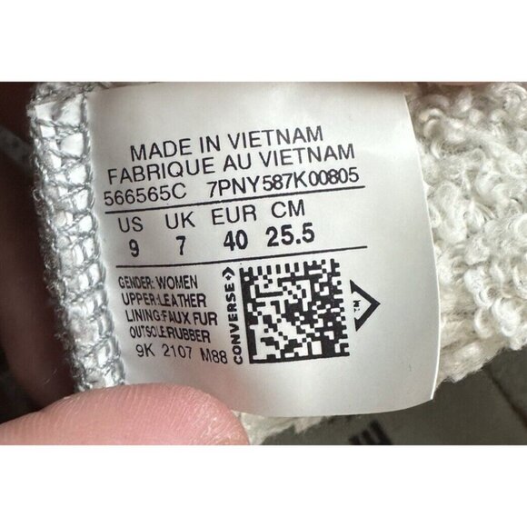 Converse CTAS All Star Lift High Sherpa Wolf Grey Y2K Platform Sneakers Womens 9 - Picture 11 of 11